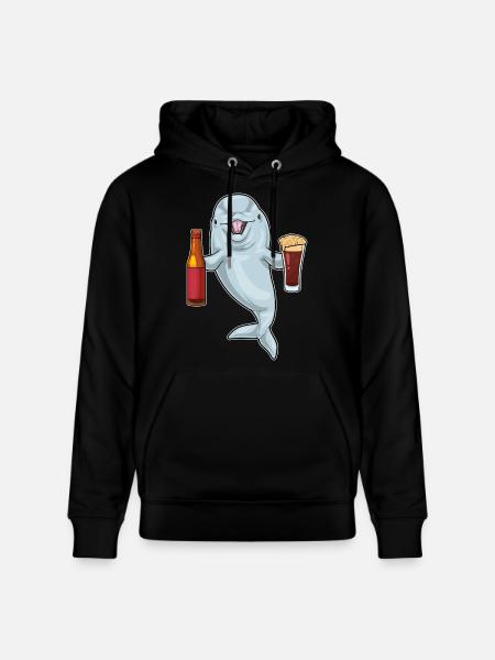 Bouteille de bière Dolphin - Sweat à capuche bio CRUISER Stanley/Stella Unisexe - noir