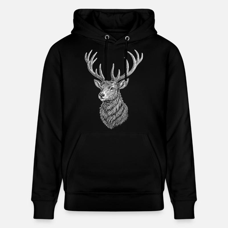 Deer - Stanley/Stella CRUISER Unisex Organic Hoodie - black