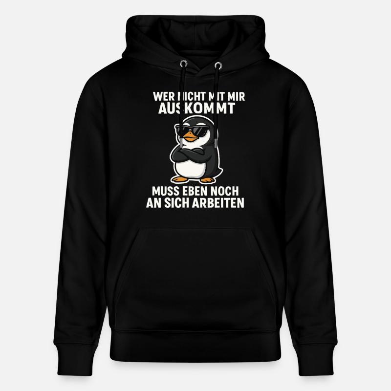 Dicton de pingouin cool - Sweat à capuche bio CRUISER Stanley/Stella Unisexe - noir