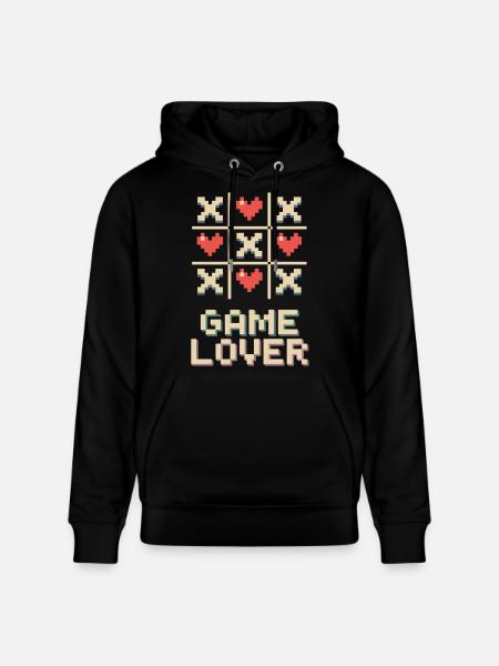 Pixel Herz Tic Tac Toe - Stanley/Stella Unisex Bio-Hoodie CRUISER - Schwarz