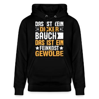 Das ist kein dicker Baucher - Stanley/Stella Unisex Bio-Hoodie CRUISER  - Schwarz - Vorne - Alina (178cm) & Michal (187cm)