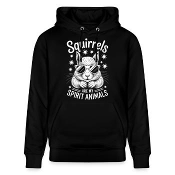 Eichhörnchen Spruch Lustiges Eichhörnchen Geschenk - Stanley/Stella Unisex Bio-Hoodie CRUISER  - Schwarz - Vorne - Alina (178cm) & Michal (187cm)