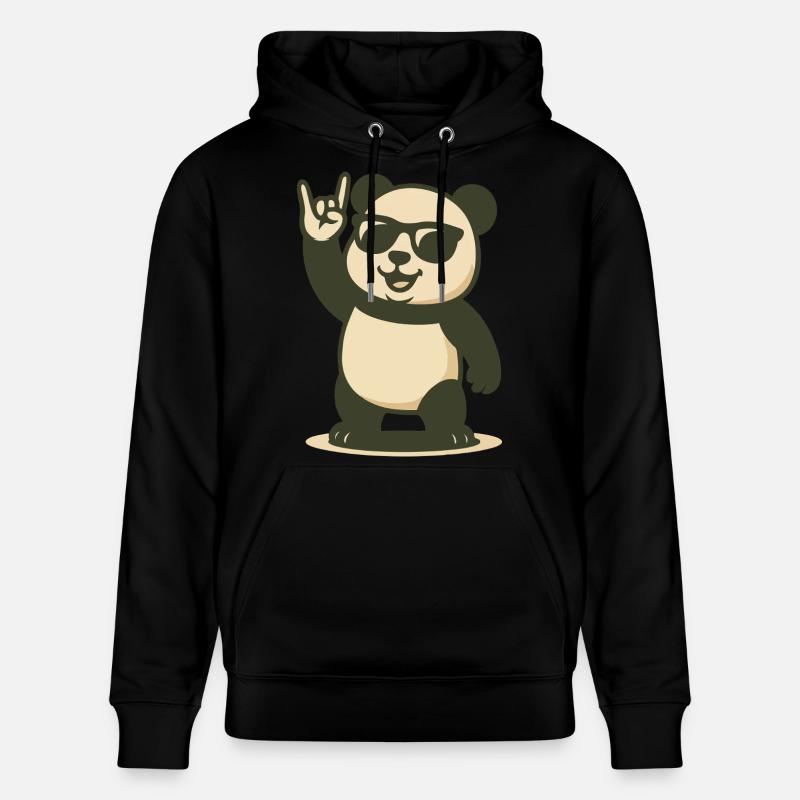 Vibrations de panda rock - Sweat à capuche bio CRUISER Stanley/Stella Unisexe - noir