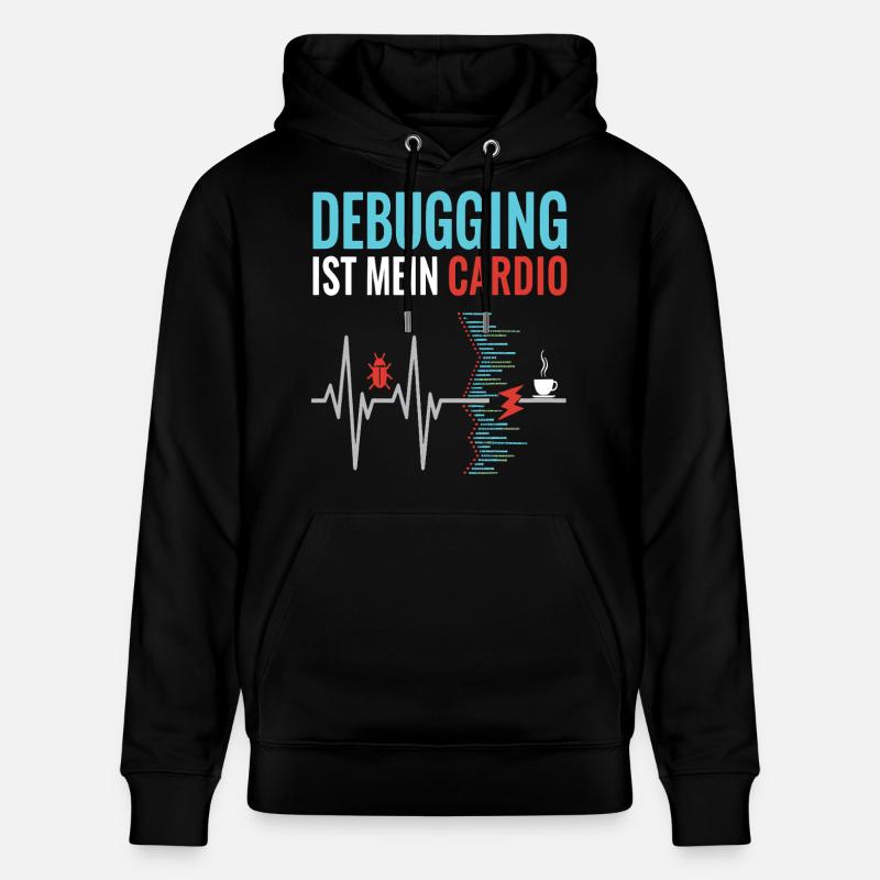 Debugging ist mein Cardio - Programmierer Nerd - Stanley/Stella Unisex Bio-Hoodie CRUISER  - Schwarz