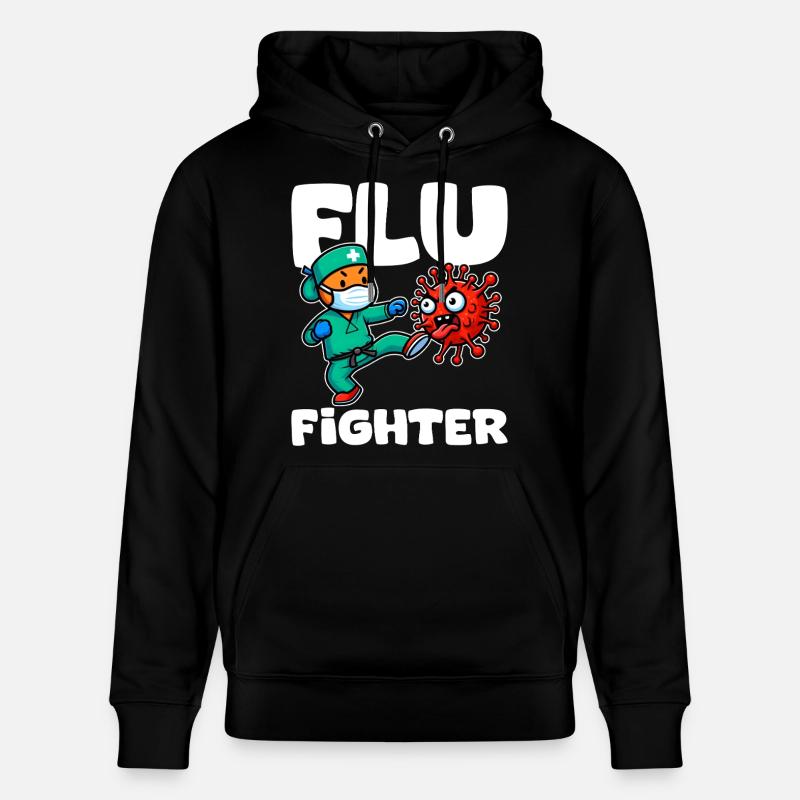 COMBATTANT DE LA GRIPPE - CADEAU INFIRMIÈRE - Sweat à capuche bio CRUISER Stanley/Stella Unisexe - noir