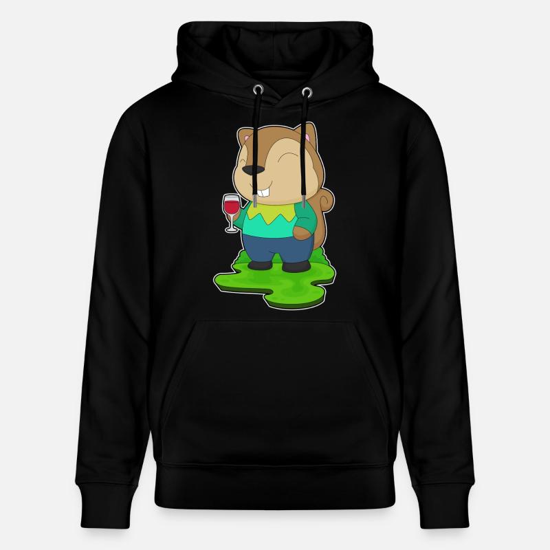 Eichhörnchen Rotwein - Stanley/Stella Unisex Bio-Hoodie CRUISER  - Schwarz