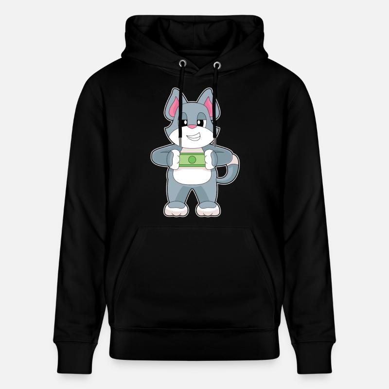 Billet de banque chat - Sweat à capuche bio CRUISER Stanley/Stella Unisexe - noir