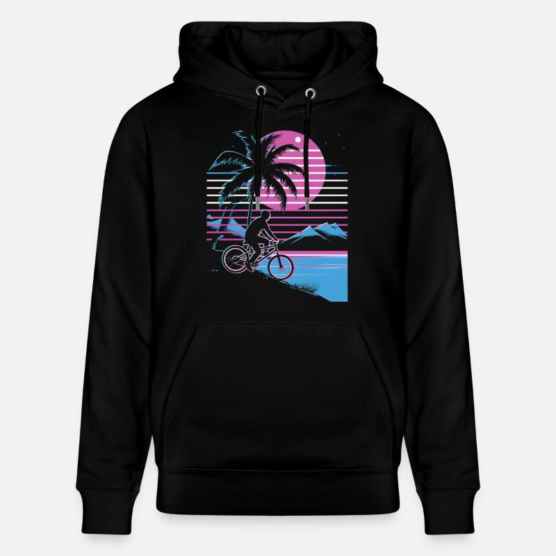 VTT Synthwave - Sweat à capuche bio CRUISER Stanley/Stella Unisexe - noir