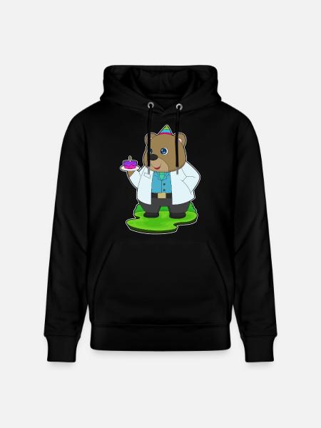 Bear Birthday Doctor - Stanley/Stella CRUISER Unisex Organic Hoodie - black