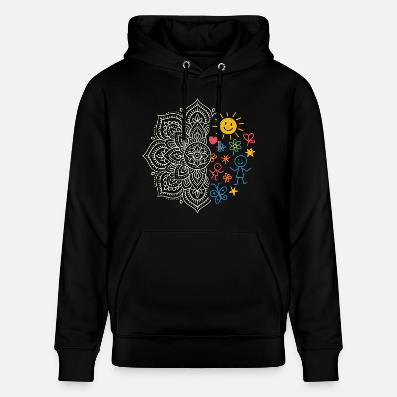 Mandala & Doodles pour enfants - Sweat à capuche bio CRUISER Stanley/Stella Unisexe - noir