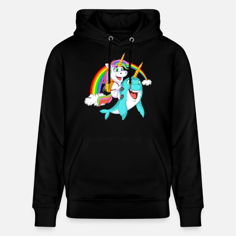 Licorne et Narval Aventure rentrée scolaire - Sweat à capuche bio CRUISER Stanley/Stella Unisexe - noir