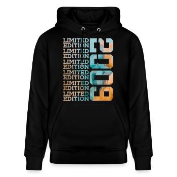 LIMITED EDITION 2009 17 JAHRE 17. GEBURTSTAG - Stanley/Stella Unisex Bio-Hoodie CRUISER  - Schwarz - Vorne - Alina (178cm) & Michal (187cm)