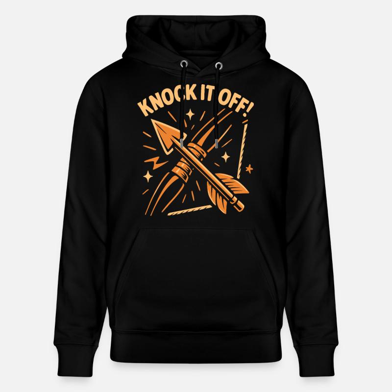 Bogenschießen Bogen Bogenschütze Knock It Off - Stanley/Stella Unisex Bio-Hoodie CRUISER  - Schwarz