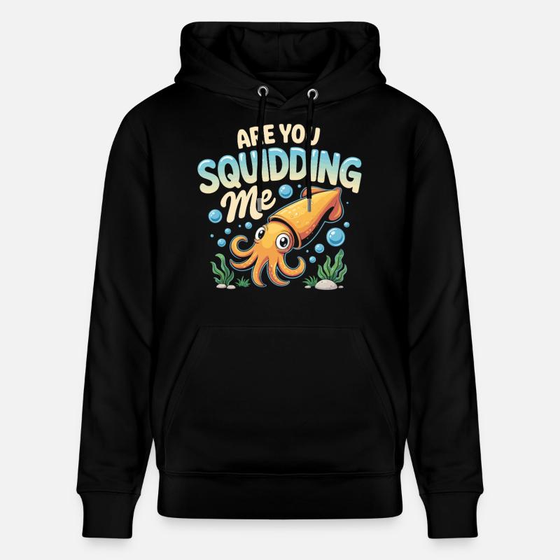 Calmar mignon avec un dicton amusant - Sweat à capuche bio CRUISER Stanley/Stella Unisexe - noir