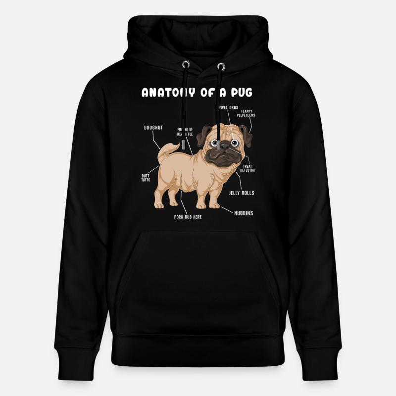 Mops-Anatomie - Stanley/Stella Unisex Bio-Hoodie CRUISER  - Schwarz