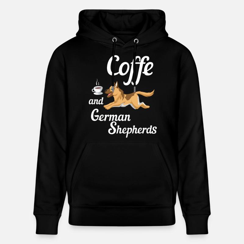 Kaffee Und Deutscher Schäferhund - Stanley/Stella Unisex Bio-Hoodie CRUISER  - Schwarz