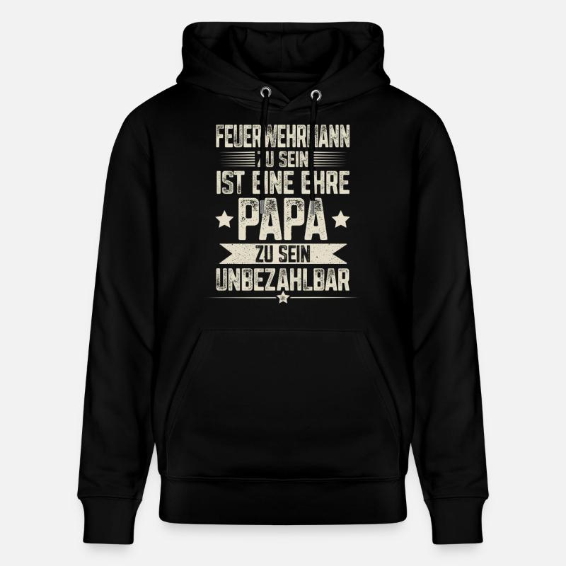 Papa pompier - Sweat à capuche bio CRUISER Stanley/Stella Unisexe - noir