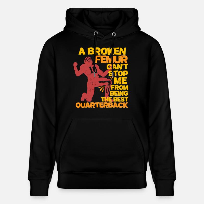Jambe cassée Fémur cassé Quart-arrière - Sweat à capuche bio CRUISER Stanley/Stella Unisexe - noir