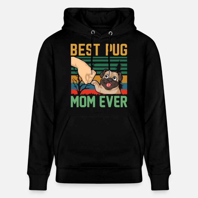 Beste Mopsmutter aller Zeiten Retro - Stanley/Stella Unisex Bio-Hoodie CRUISER  - Schwarz