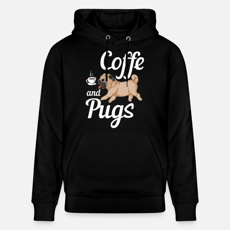 Kaffee und Möpse Tee - Stanley/Stella Unisex Bio-Hoodie CRUISER  - Schwarz