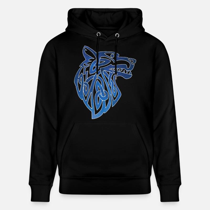 Loup viking et ciel étoilé - Sweat à capuche bio CRUISER Stanley/Stella Unisexe - noir