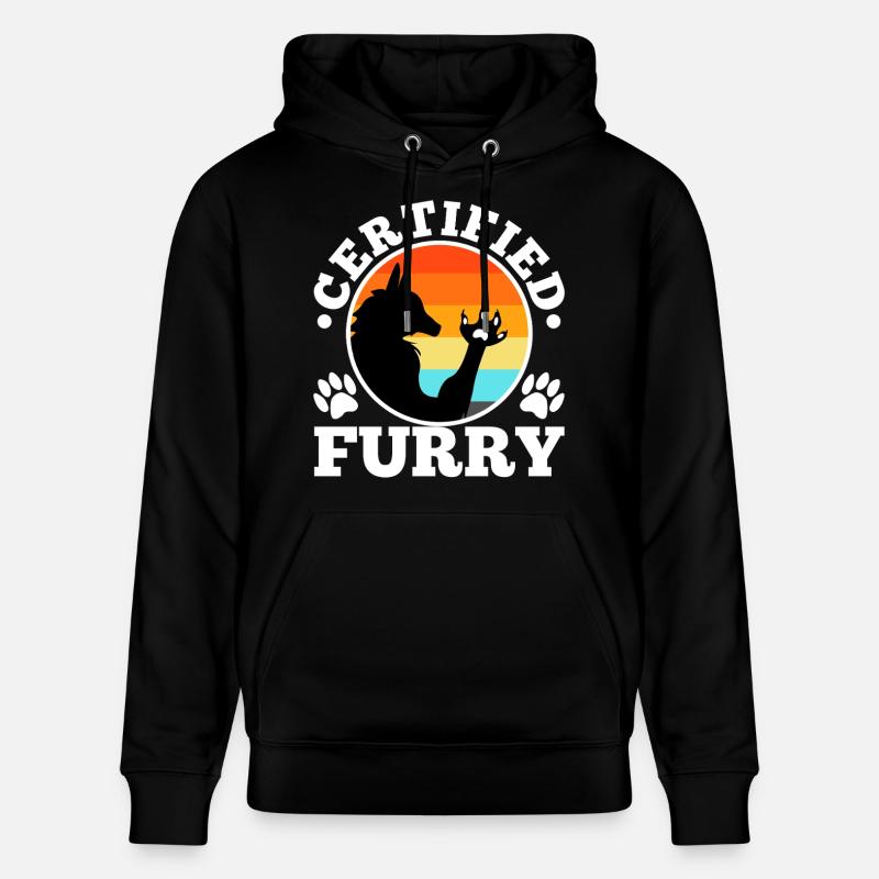 Fourrure certifiée - Sweat à capuche bio CRUISER Stanley/Stella Unisexe - noir