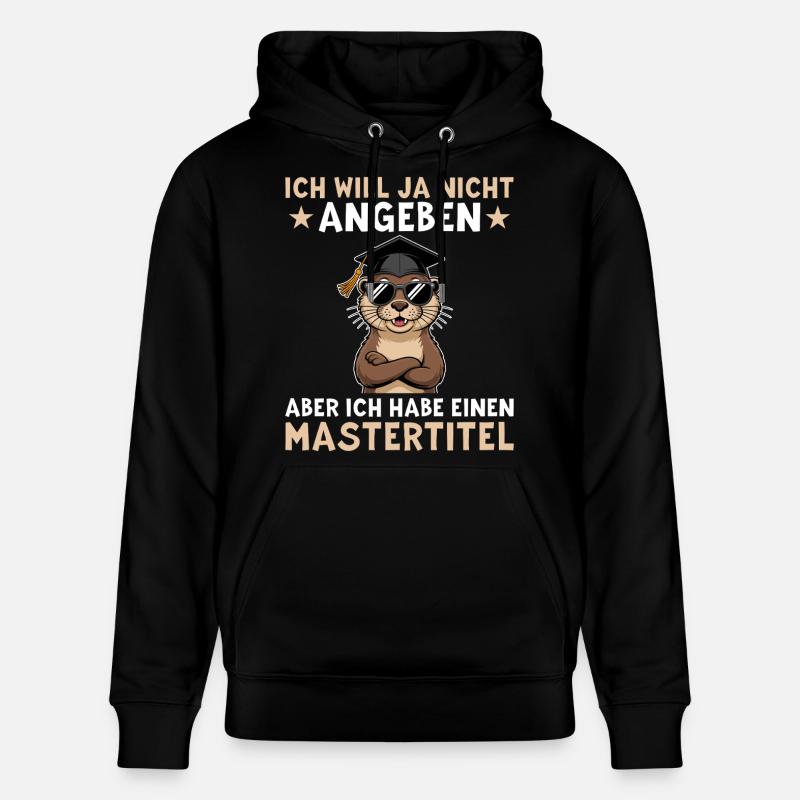 Masterabschluss - Otter mit Mastertitel - Stanley/Stella Unisex Bio-Hoodie CRUISER  - Schwarz