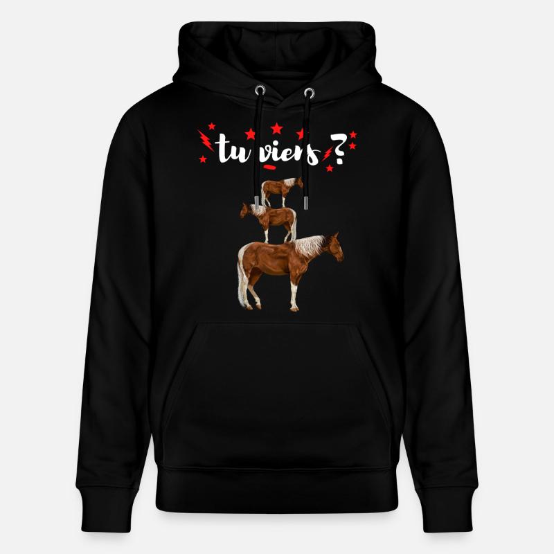 Tu Viens ? Pyramide de Chevaux  - Sweat à capuche bio CRUISER Stanley/Stella Unisexe - noir