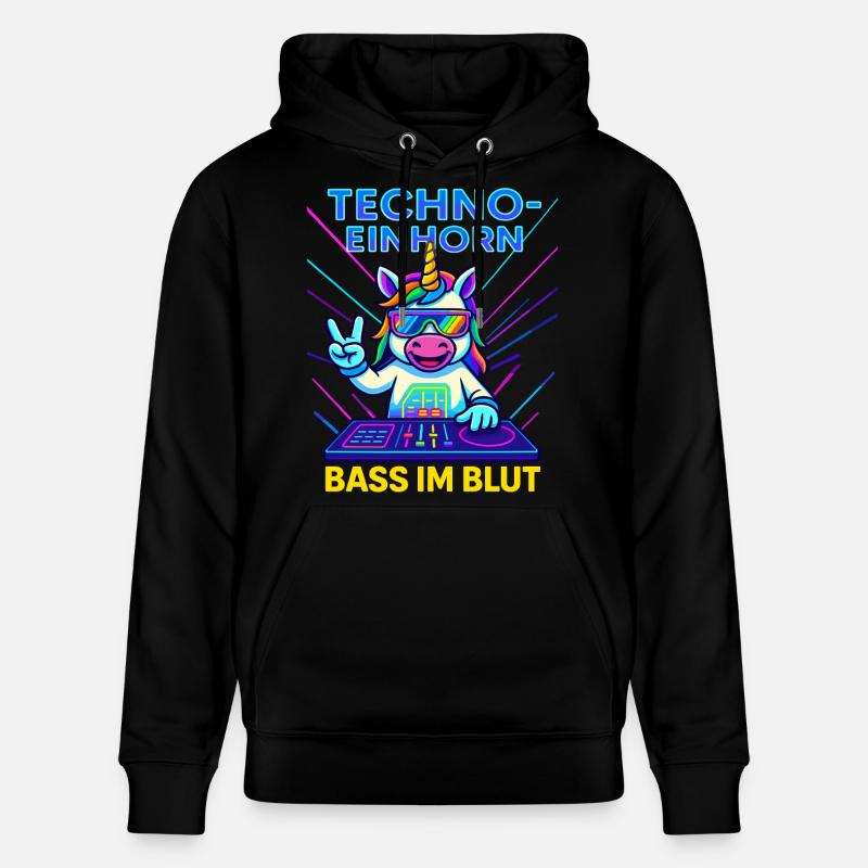 Techno licorne basse dans le sang - Sweat à capuche bio CRUISER Stanley/Stella Unisexe - noir