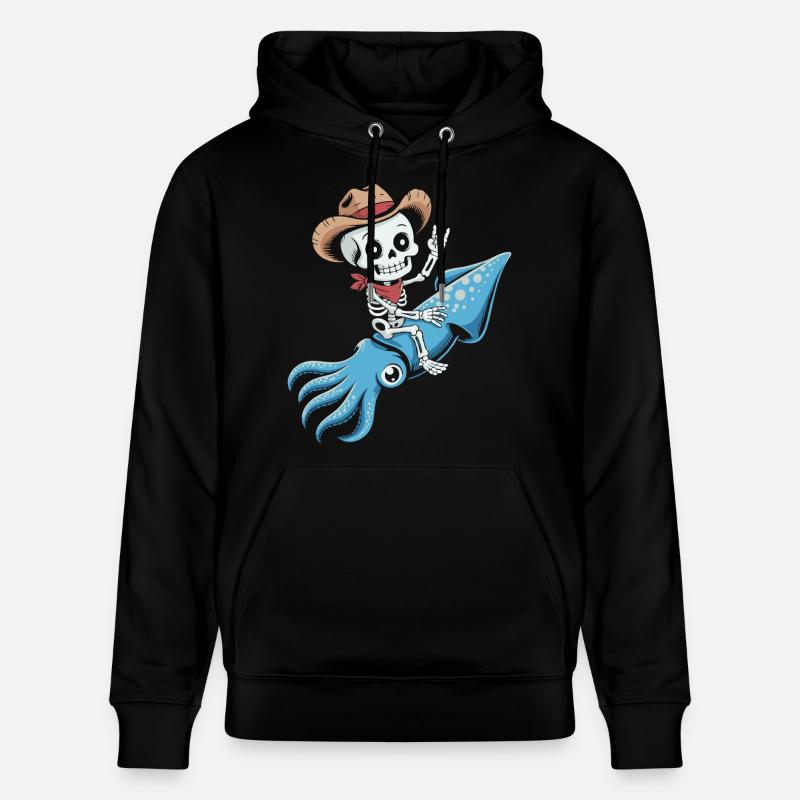 Cow-boy squelette sur pieuvre - Sweat à capuche bio CRUISER Stanley/Stella Unisexe - noir