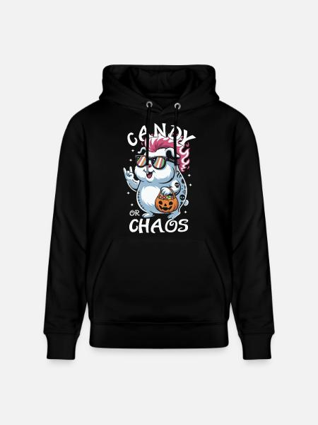 Chaotic Punk Guinea Pig Halloween Hamster - Stanley/Stella CRUISER Unisex Organic Hoodie - black