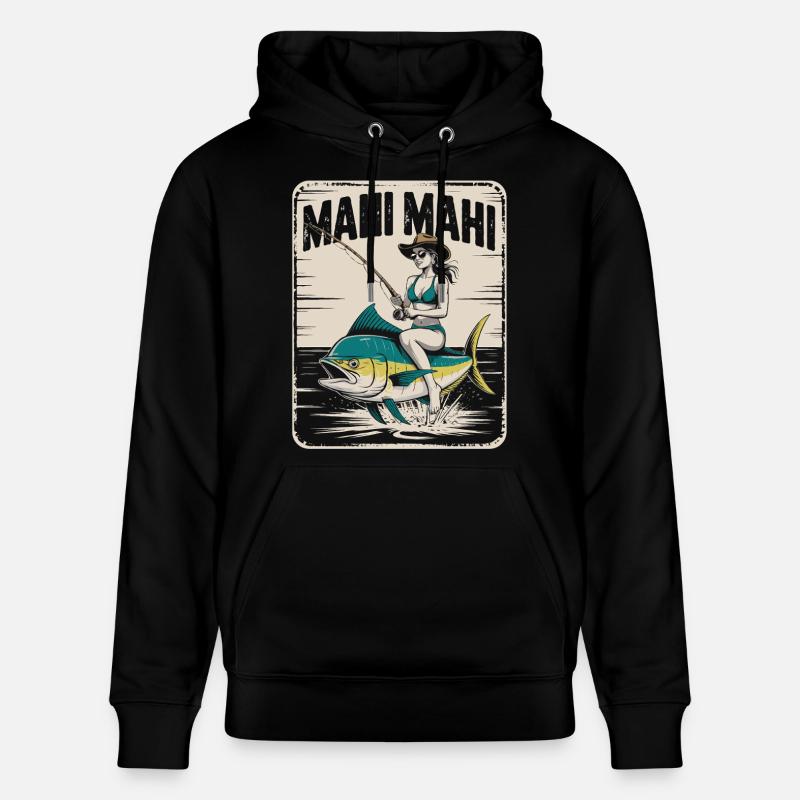 Mahi Mahi Beach Angler Rétro - Sweat à capuche bio CRUISER Stanley/Stella Unisexe - noir