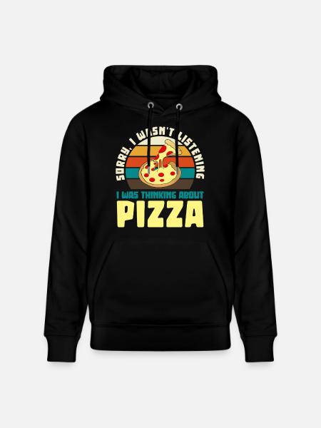 Pizza Dreamer Retro Motif - Stanley/Stella CRUISER Unisex Organic Hoodie - black