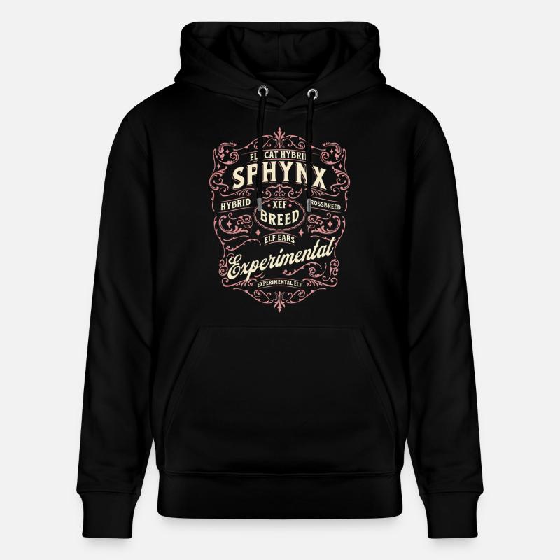 Elfe Sphynx Chat - Sweat à capuche bio CRUISER Stanley/Stella Unisexe - noir