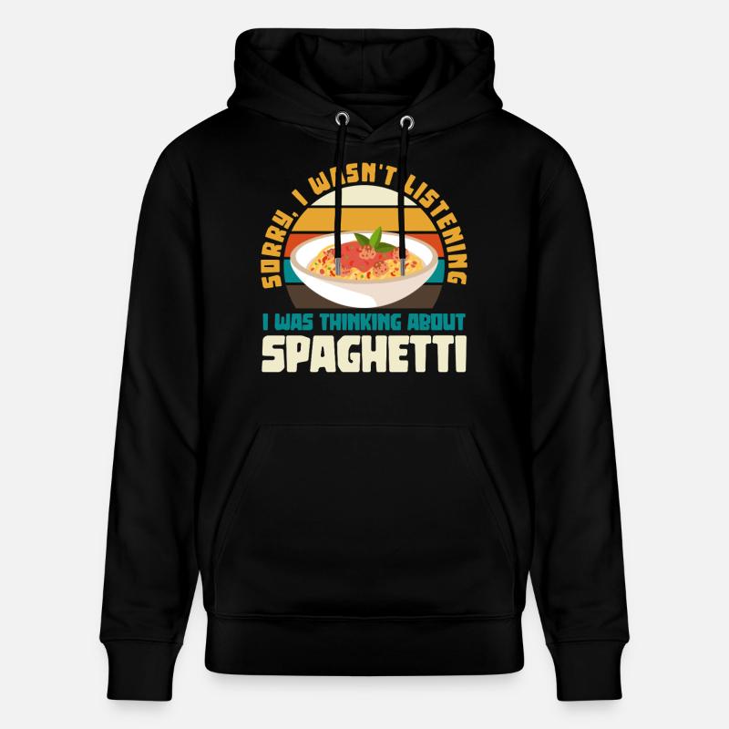 Spaghetti Réflexion Pause Rétro - Sweat à capuche bio CRUISER Stanley/Stella Unisexe - noir