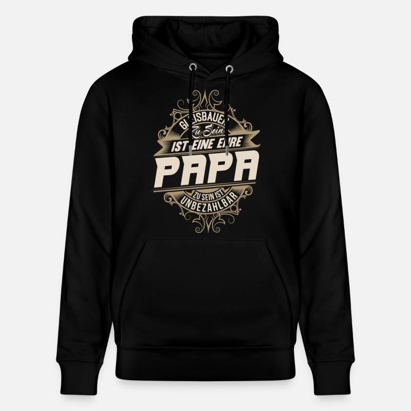 Papa constructeur de pistes - Sweat à capuche bio CRUISER Stanley/Stella Unisexe - noir