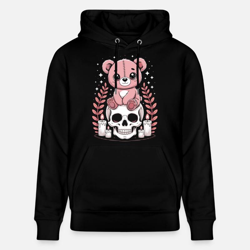 Kawaii Pastel Goth Patched Bear - Sweat à capuche bio CRUISER Stanley/Stella Unisexe - noir
