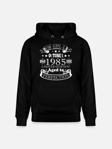 40th Birthday Legend October 1985 - Stanley/Stella CRUISER Unisex Organic Hoodie - black