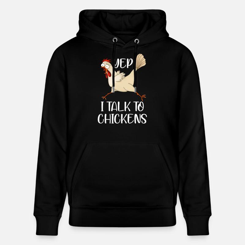 Ich spreche mit Hühnchen - Stanley/Stella Unisex Bio-Hoodie CRUISER - Schwarz