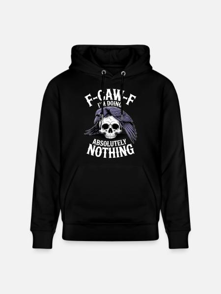F-GAW-F Absolutely Nothing Skull Raven - Stanley/Stella CRUISER Unisex Organic Hoodie - black