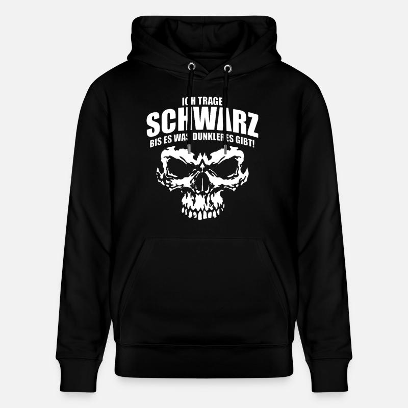 Schwarz Bis Dunkleres Schädel  - Stanley/Stella Unisex Bio-Hoodie CRUISER  - Schwarz
