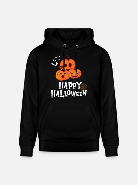 Friendly Pumpkin - Happy Halloween - Stanley/Stella CRUISER Unisex Organic Hoodie - black