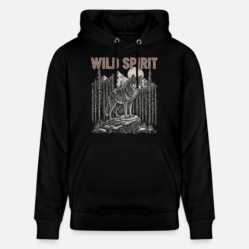 Wild Spirit Wolf Mondwald - Sweat à capuche bio CRUISER Stanley/Stella Unisexe - noir