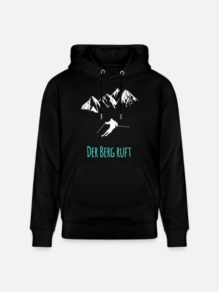 Skifahren - Der Berg ruft - Stanley/Stella Unisex Bio-Hoodie CRUISER  - Schwarz