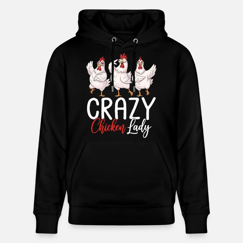 Dame folle de poulet - Sweat à capuche bio CRUISER Stanley/Stella Unisexe - noir