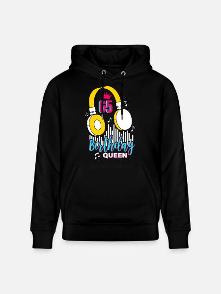 Birthday Queen 65th Birthday - Stanley/Stella CRUISER Unisex Organic Hoodie - black