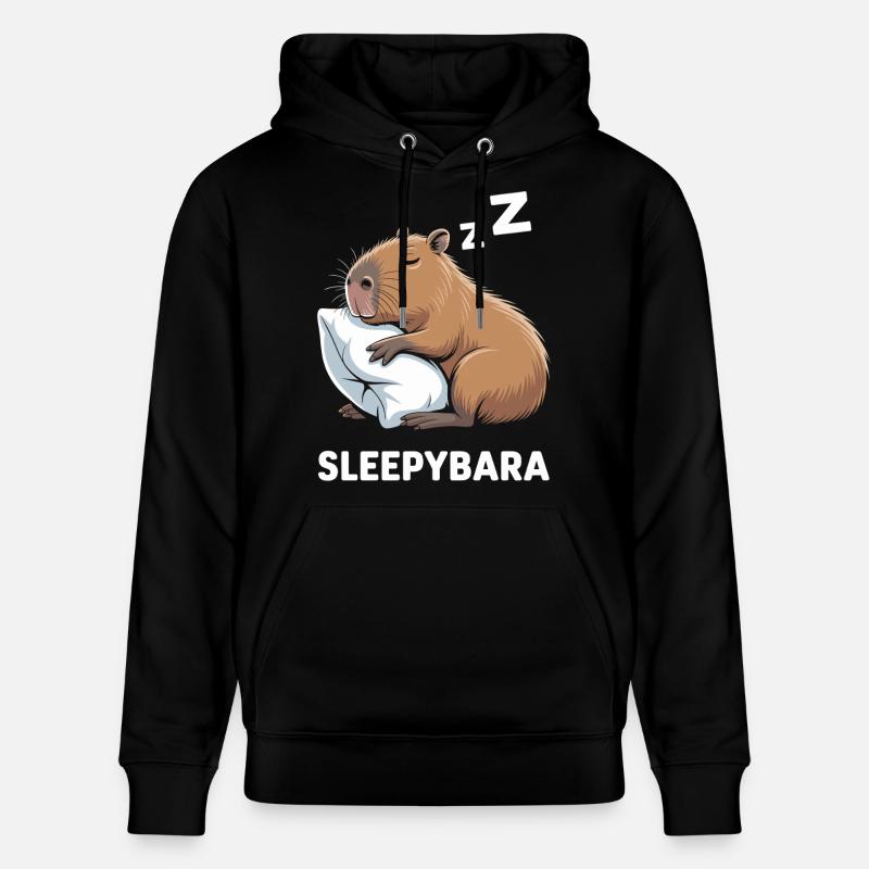 Sleepybara Capybara Dormir - Sweat à capuche bio CRUISER Stanley/Stella Unisexe - noir