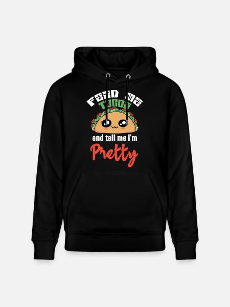 Kawaii Taco Saying Print - Stanley/Stella CRUISER Unisex Organic Hoodie - black