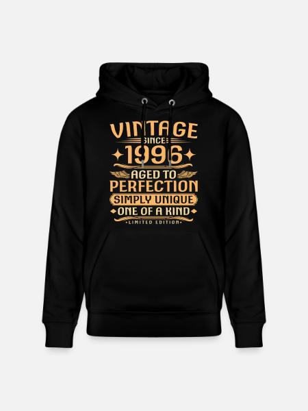 Vintage 1996 Vintage Born - 30 jaar oud - Stanley/Stella Uniseks bio-hoodie CRUISER  - zwart