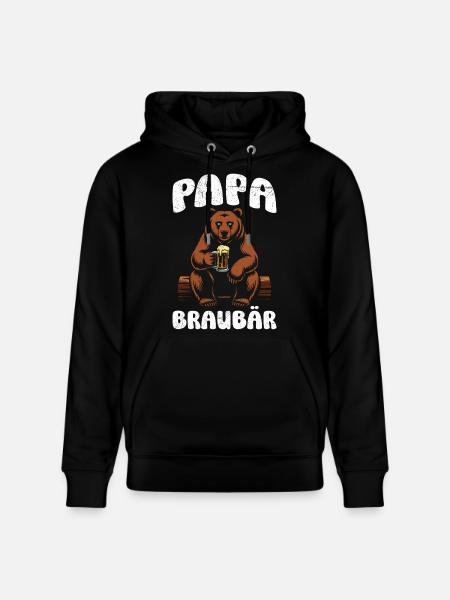 Dad-to-be PAPA BRAUBÄR Funny - Stanley/Stella CRUISER Unisex Organic Hoodie - black
